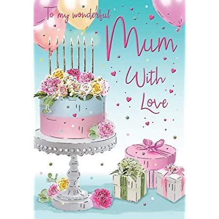 Modern Happy Birthday Card Mum X Inches Regal Publishing Amazon Co Uk Stationery