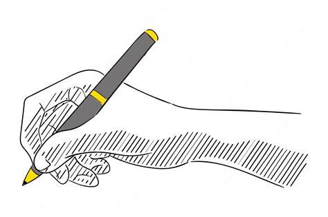 Premium Vector Sketch Of Hand Holding Pen Design Illustration