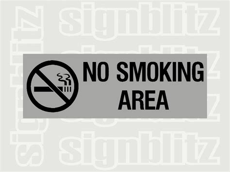 1615 29 No Smoking Area Sign Brushed Aluminium Finish Acp Signblitz