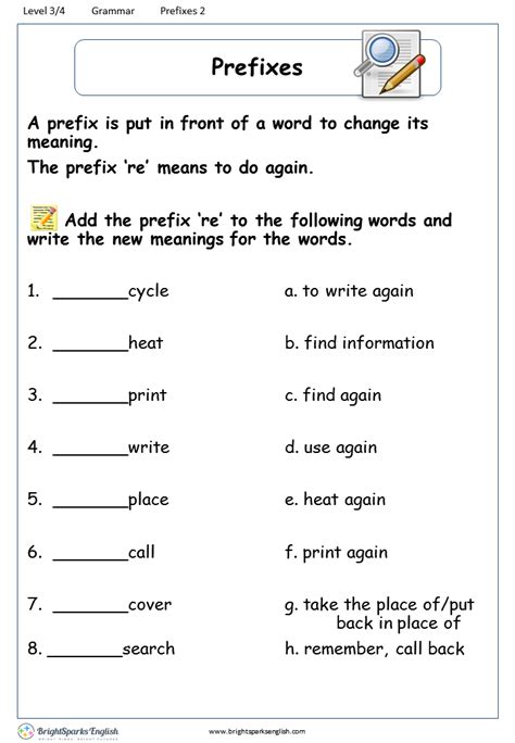 Free Prefix And Suffix Worksheets 3rd Grade