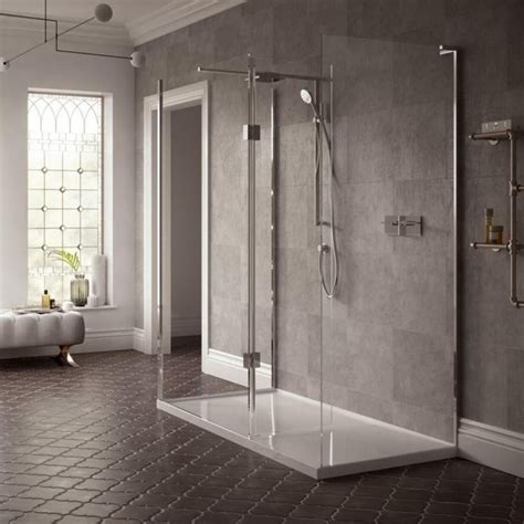 Matki Boutique Rectangle Wet Room Shower Enclosure With 3 Panels And Int