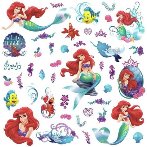 Disney Little Mermaid 43 Wall Decals Princess Ariel Sea Room Decor