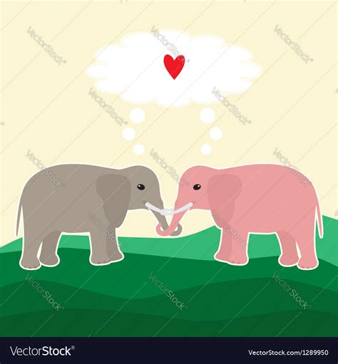 Two Elephants In Love Royalty Free Vector Image