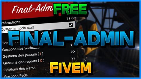 Free Final Admin Menu Fivem Rageui Youtube