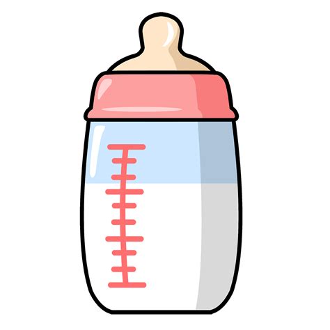 Cartoon Baby Bottle Cute And Colorful Baby Bottles Illustrations