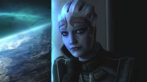 liara t soni science fiction women video game characters looking at viewer mass effect
