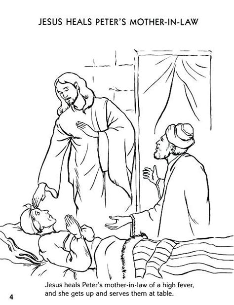 Jesus Heals Peters Mother In Law Coloring Page