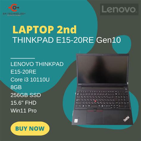 Jual Lenovo Thinkpad E15 20re Core I3 10110u 8gb 256ssd 156 Fhd Win11