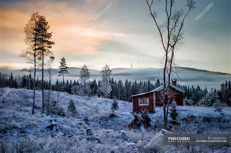 Norway Oslo Sarkedalen Winter Landscape In Early Morning