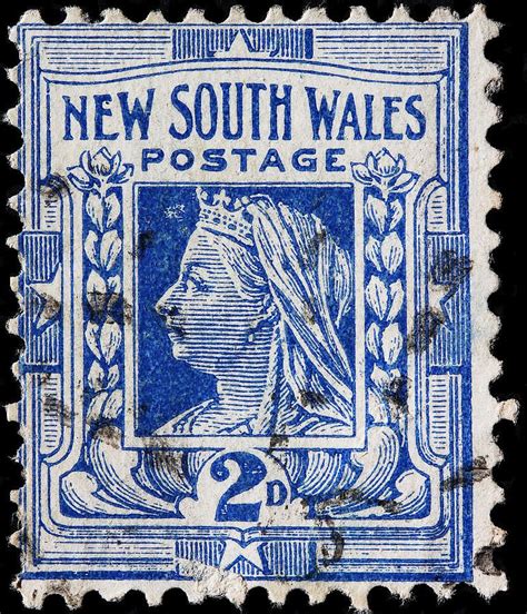Old Australian Postage Stamp Print By James Hill Postage Stamp