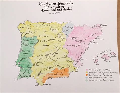 The Iberian Peninsula In The Time Of Ferdinand And Isabella C 1490