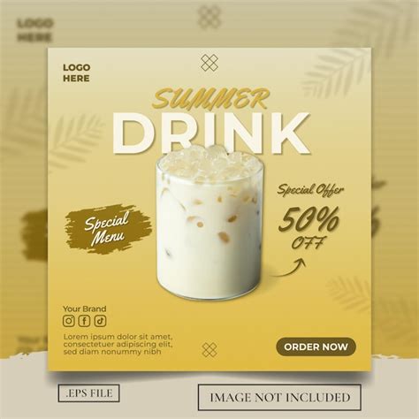 Premium Vector Summer Drink Social Media Post Or Flyer