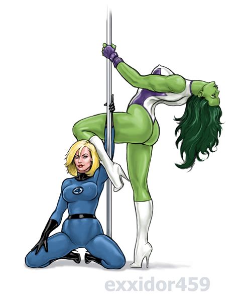 Susan Storm And She Hulk Pole Dancers By Exxidor459 Hentai Foundry