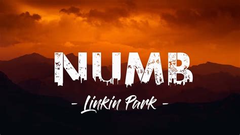 Linkin Park Numb Lyric Video Youtube