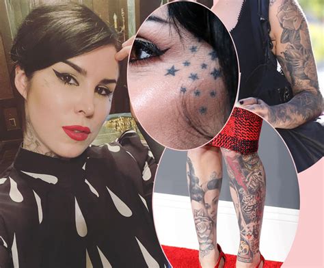 Kat Von D Tattooing Her Skin Completely Black To Cover Up Occult Tattoos Perez Hilton