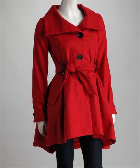 Look At This Yoki Red Belted Flare Trench Coat On Zulily Today Fit