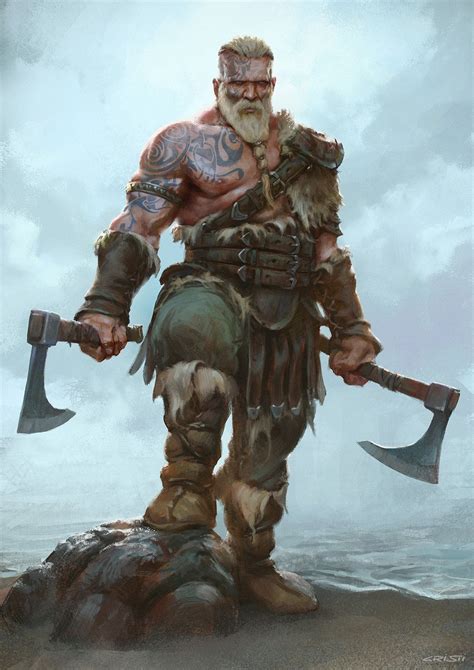 Berserker Fantasy Warrior Character Portraits Warrior