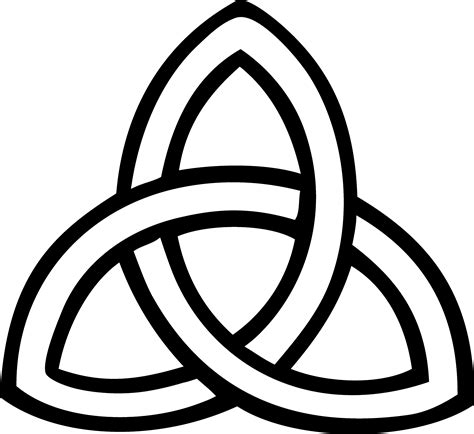 Triquetra Symbol Line Art - Free Clip Art