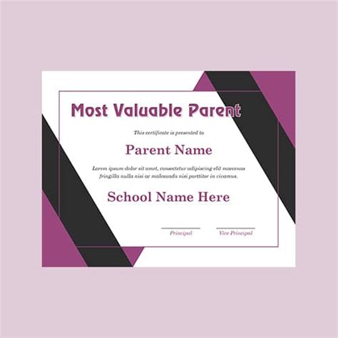 Parent Appreciation Certificate