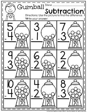 First digit is the subtraction of the number from the result of step 1 step 3: Subtraction Worksheets | Kindergarten math worksheets ...