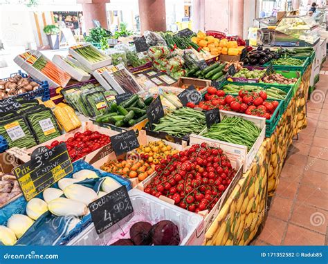 Healthy Fresh Fruits And Vegetables For Sale In Supermarket Editorial
