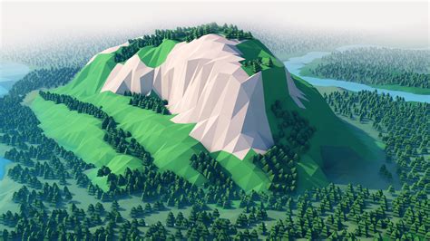 2560x1440 Mountains Trees Forest 3d Minimalism 1440p