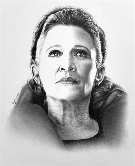 Carrie Fisher As General Leia Organa By Frompencil2paper On Deviantart