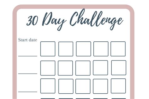 30 Day Challenge Tracker Printable Printable Habit Tracker 30 Day