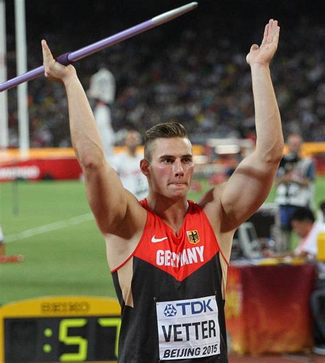 Johannes vetter's throw of 97.76m was just shy of jan zelezny's 98.48 set in jena in… HOT or NOT: GERMAN Javelin Athlete JOHANNES VETTER