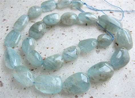 Aquamarine Smooth Nugget Beads Ofk