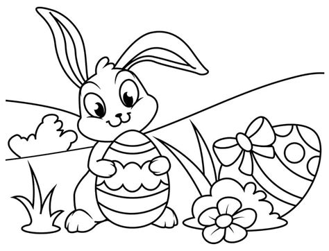 Conejo De Pascua Y Huevos Para Colorear Imprimir E Dibujar ColoringOnly Com