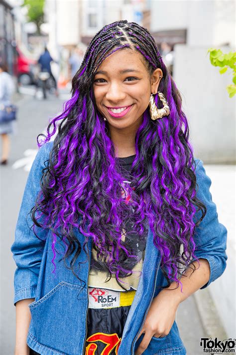 Get inspired by these purple hair ideas for all haircuts and hair textures, with shades and hues purple hair might not be for everyone, but it's an actually excellent color idea for anyone looking for a. Harajuku Girl w/ Purple Hair, Pin Nap Fashion, Nike & Fishnets