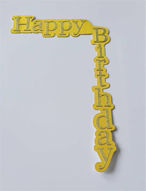Happy Birthday Vertical Cake Topper Many Colours To Choose Etsy
