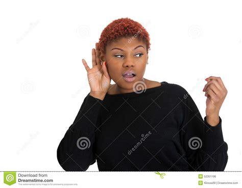 Nosy Woman Secretly Listening Conversation Stock Photo Image Of