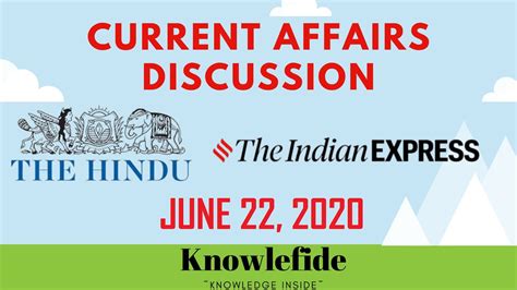 Current Affair Discussion June The Hindu The Indian