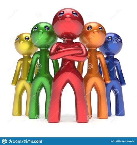 Teamwork Characters Men Crowd Leadership Businessman Stock Illustration