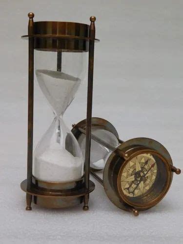 Decorative Brass Sand Timer Hourglass With Antique Maritime Compass At Rs 450piece Nautical