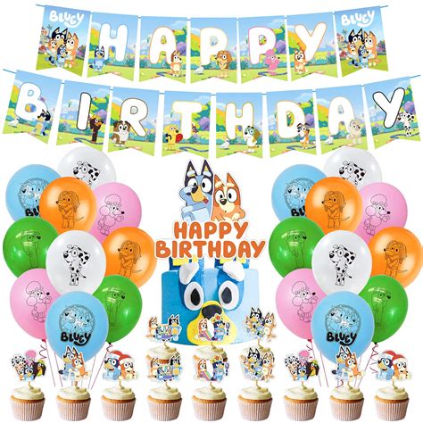 Buy Bluey Birthday Decorations 46pcs Bluey Party Supplies For Kids