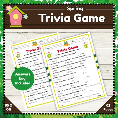 Spring Trivia Game For Kids Test Your Knowledge Of The Season Made