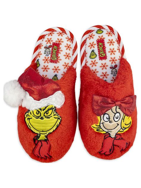 Dr. Seuss Family Girl's Grinch Slippers - Walmart.com