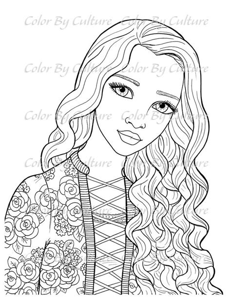 Pretty Portraits Set Of 5 — Color By Culture Cute Coloring Pages