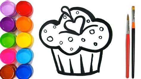 The cover image above has been digitally colored for demonstration and finally, glitter! GLITTER Cupcake Coloring and Drawing for Kids 🍰🍥💜 YUMMY ...