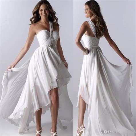 Of course you want to look fabulous at your wedding, but damn, have you seen the prices of wedding dresses these days? Cheap Beach Wedding Dresses 2016 High Low One Shoulder ...