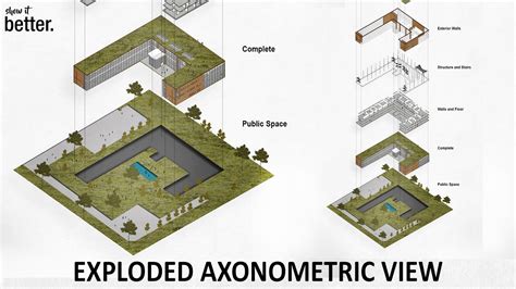 Exploded Axonometric View In Photoshop Youtube