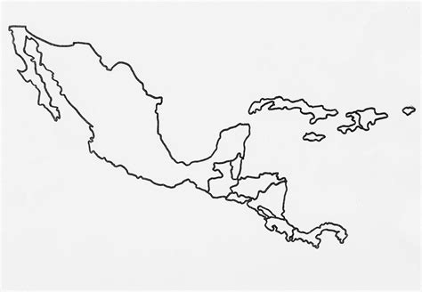 Central America Map Drawing Central America No Labels The Caribbean