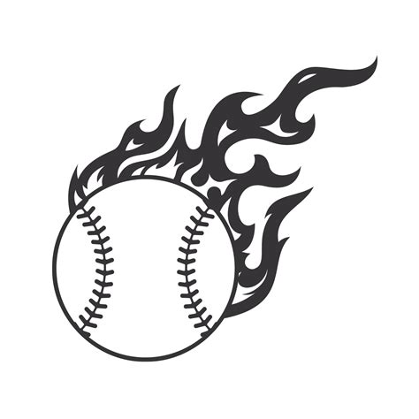 silueta de logotipo de fuego de béisbol caliente. logotipos o iconos de