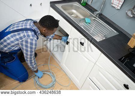 Plumber Drain Cleaning Image Photo Free Trial Bigstock