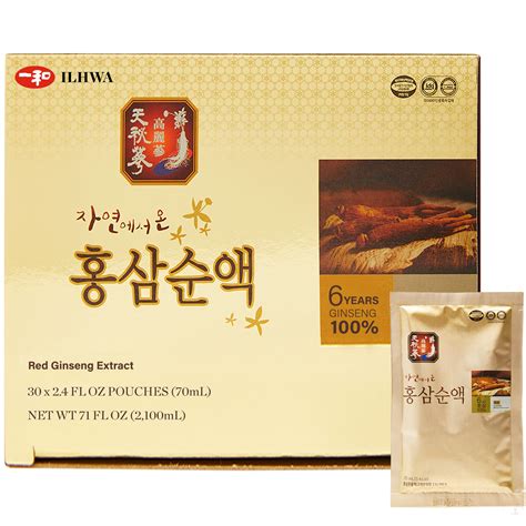 Buy Ilhwa Red Ginseng Pure Liquid Drink 30 Pouches 71oz Aged 6