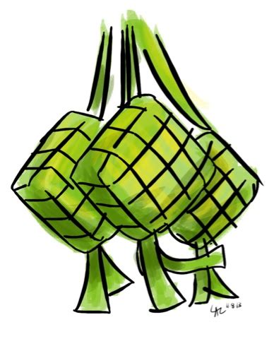 Ucapan selamat merayakan hari raya idul fitri dalam bahasa arab. Doodles: Ketupat