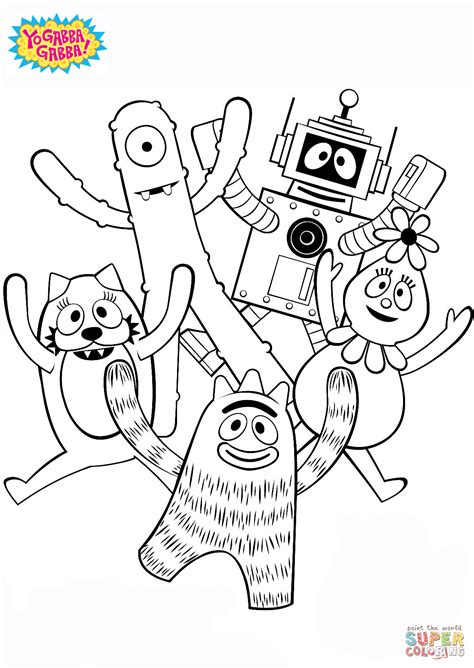 Yo Gabba Gabba Coloring Pages Plax Coloring Pages